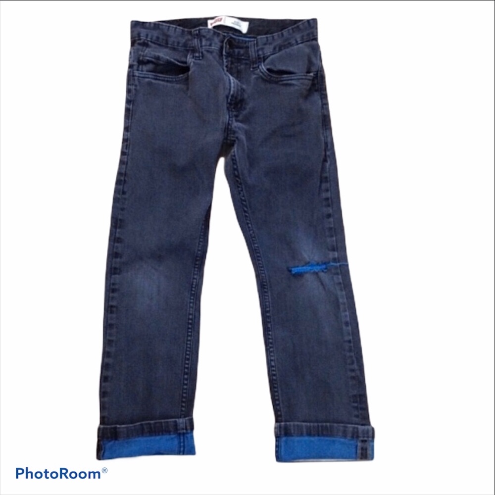 Levi’s distressed 511 black skinny jeans